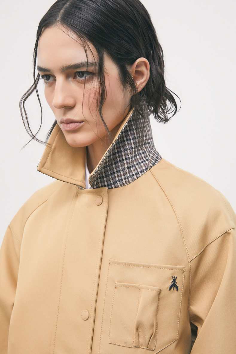 Cotton twill caban jacket, Beige, Patrizia Pepe