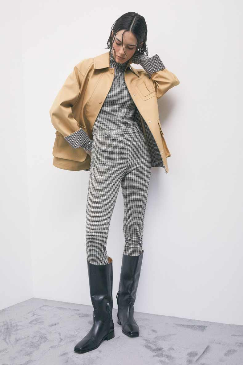 Tailored-Slim-Fit-Hose mit Karo-Muster, Abstrakte Fantasie, Patrizia Pepe