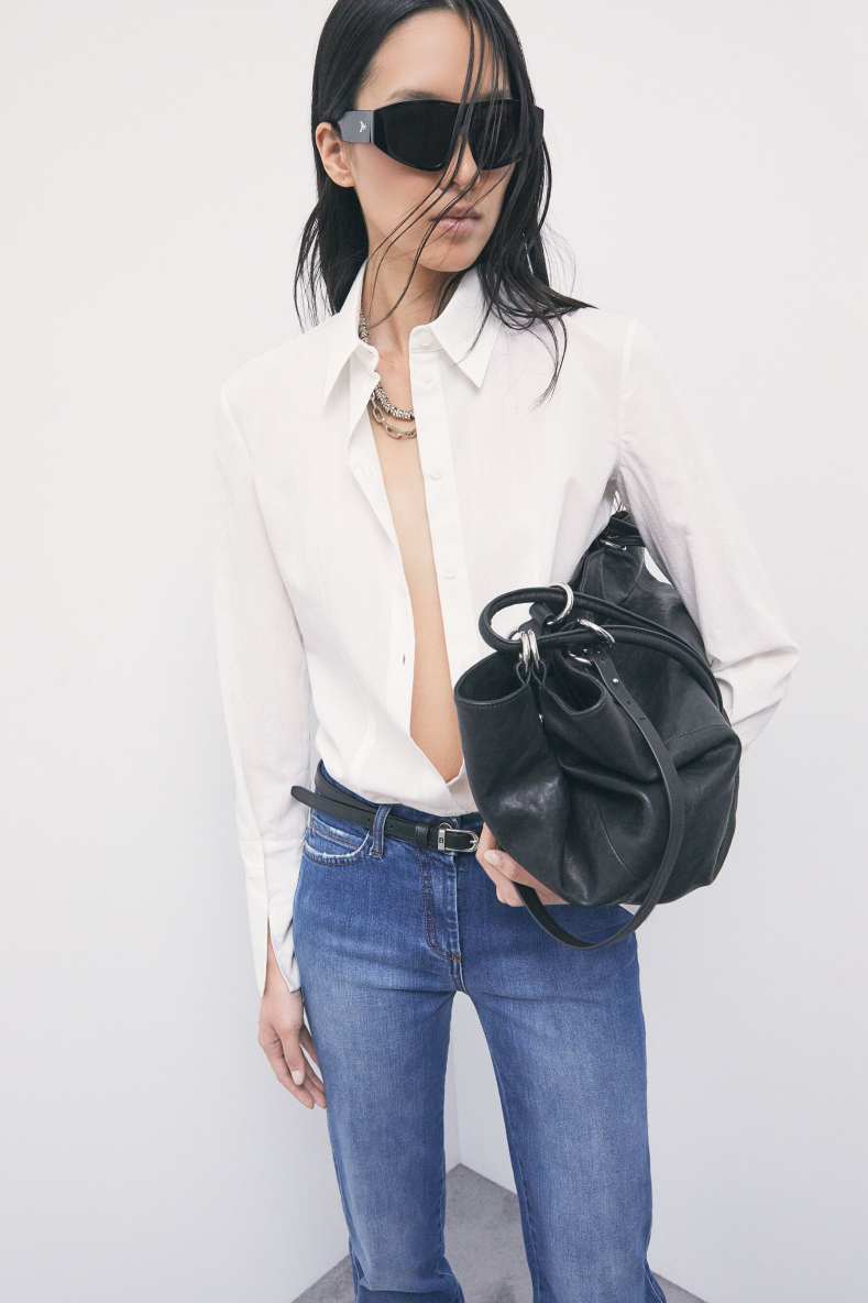 Textured jacquard poplin shirt, White, Patrizia Pepe