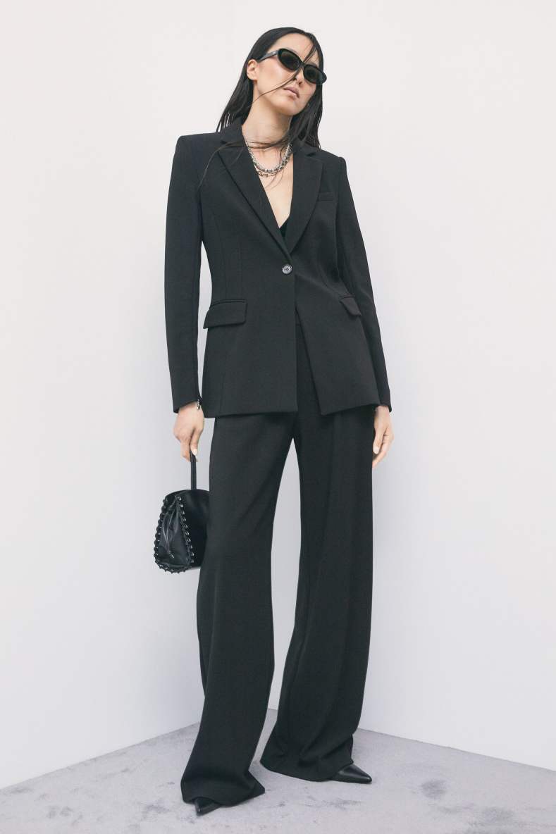Palazzo trousers with pleats, Black, Patrizia Pepe