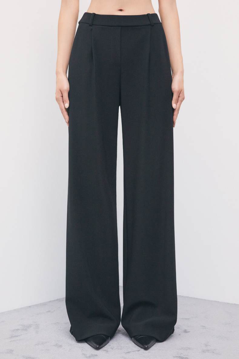 Palazzo trousers with pleats, Black, Patrizia Pepe