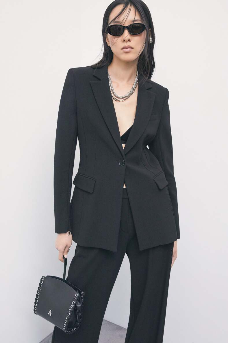 Slim fit stretch blazer, Black, Patrizia Pepe