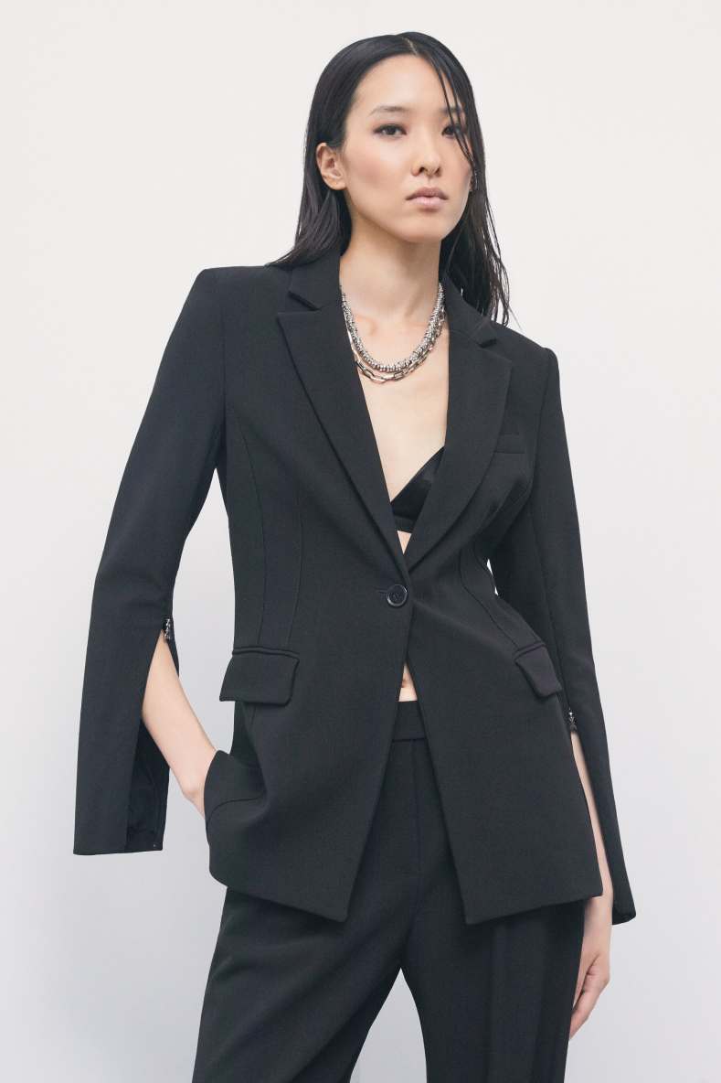 Slim fit stretch blazer, Black, Patrizia Pepe