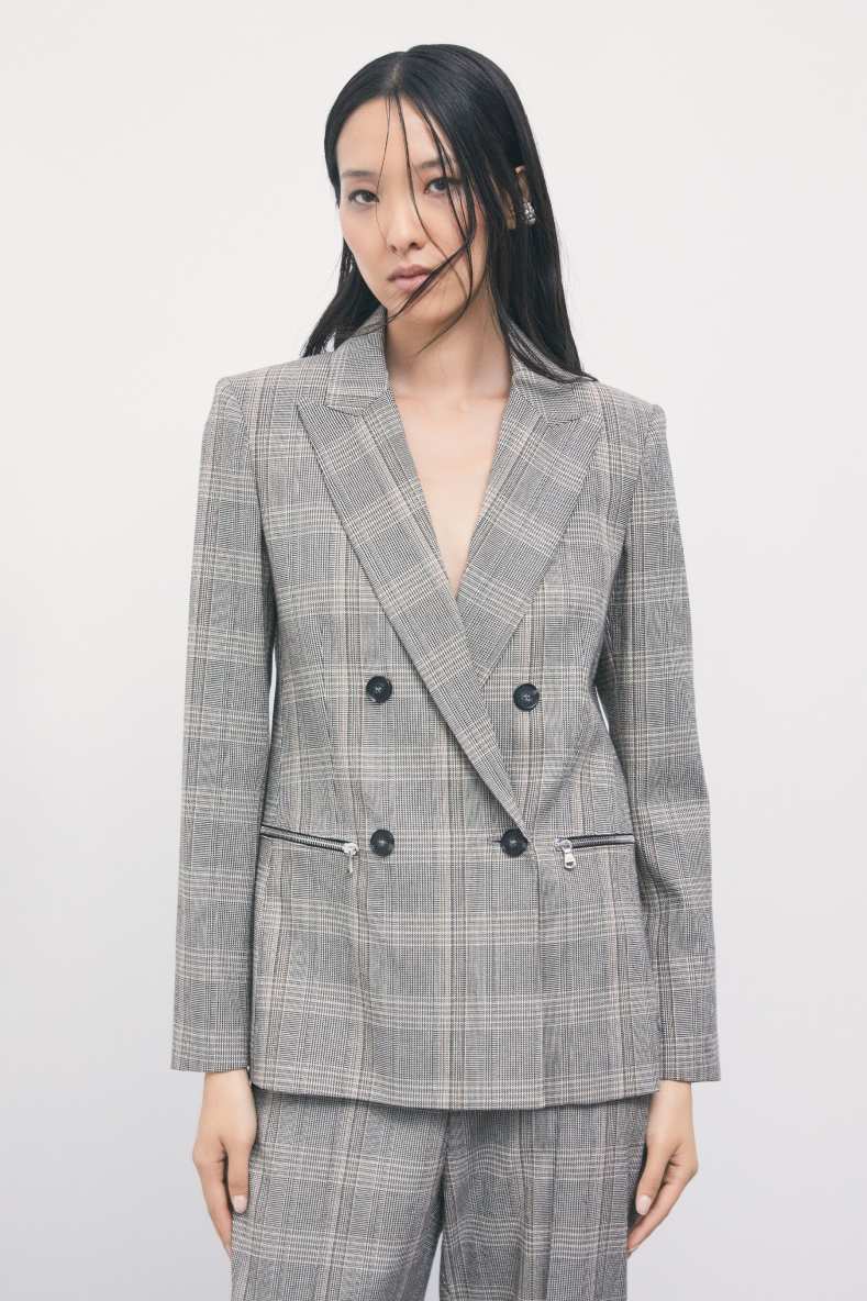 Double-breasted check blazer, Abstract Fantasy, Patrizia Pepe