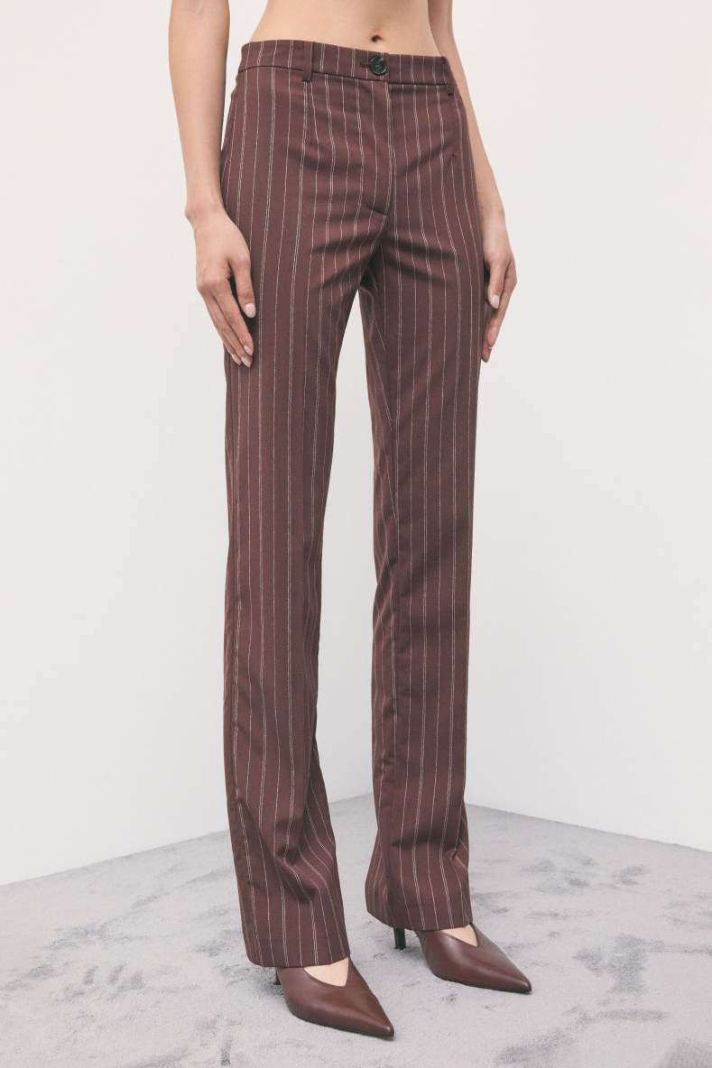 Tailored slim-fit pinstripe trousers, Stripes, Patrizia Pepe