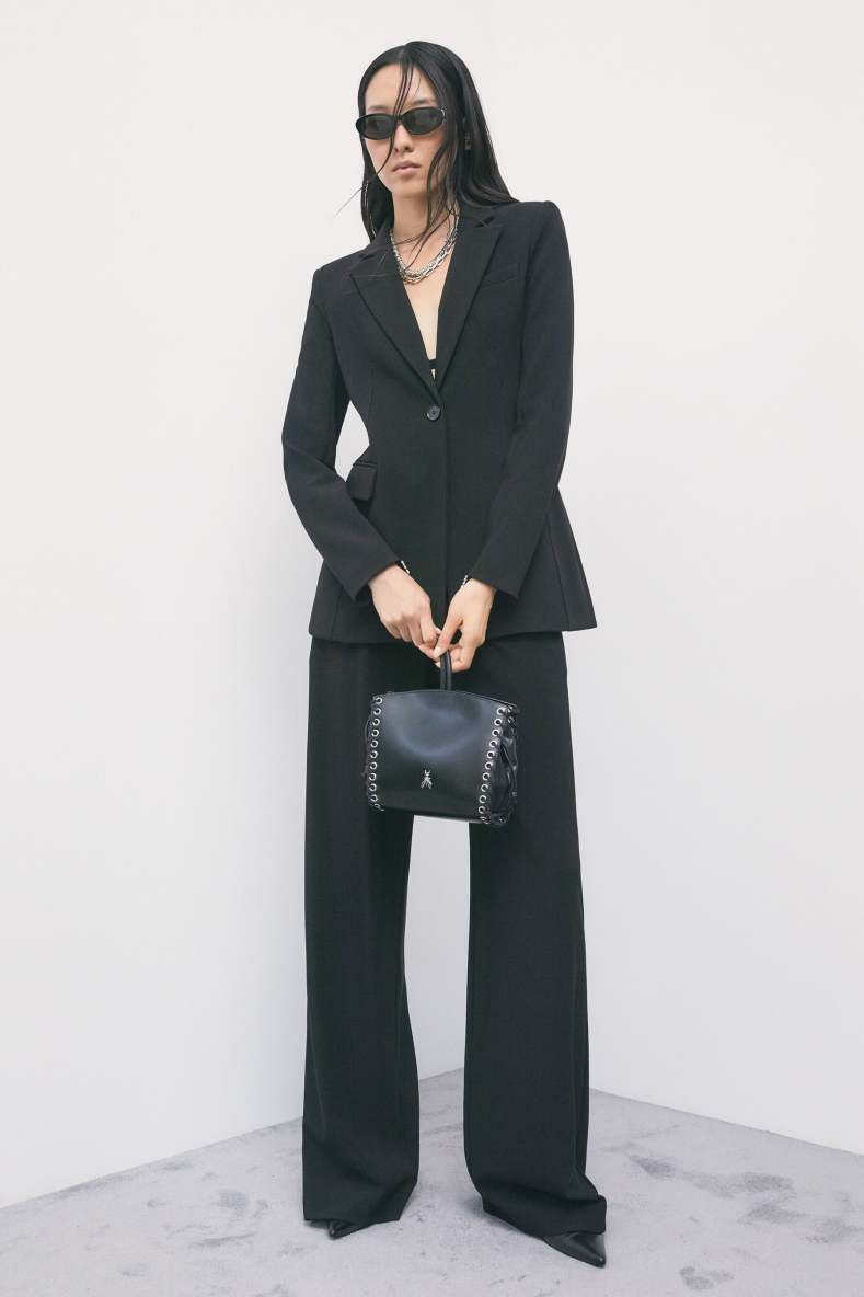 Leather clutch, Black, Patrizia Pepe