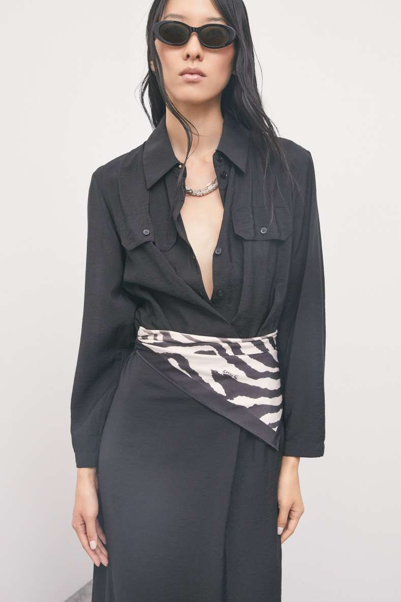 Leather belt with zebra scarf, Abstract Fantasy, Patrizia Pepe