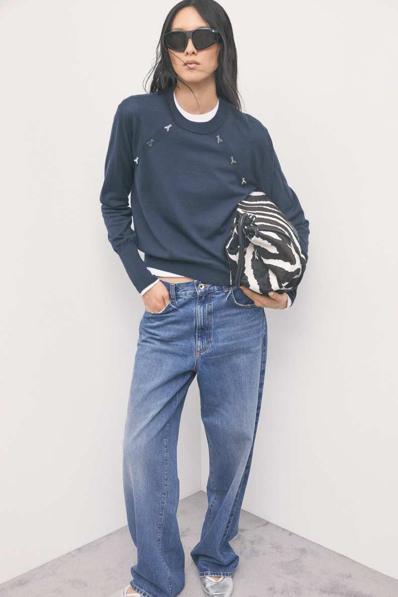 Crew-neck wool jumper, Blue, Patrizia Pepe
