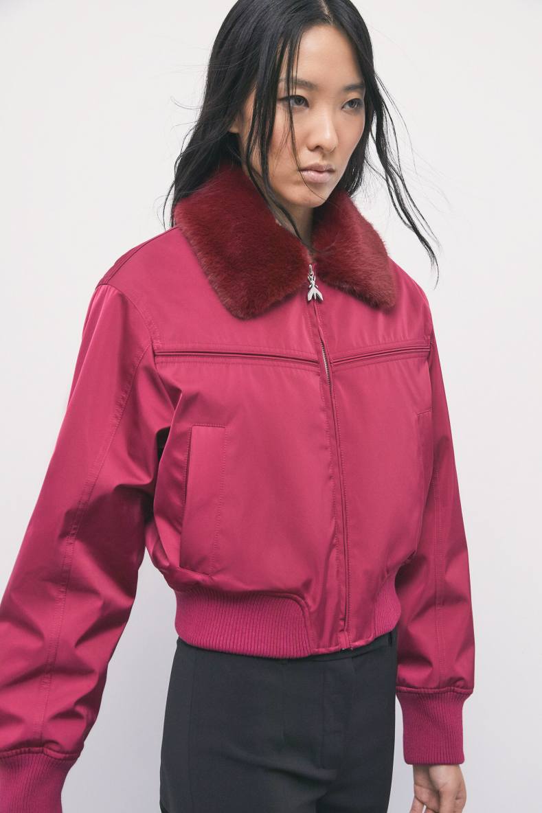 Water-repellent satin bomber jacket, Red, Patrizia Pepe