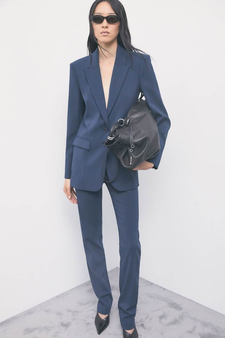 Slim-Fit-Hose aus Stretch-Cr&ecirc;pe, Blau, Patrizia Pepe