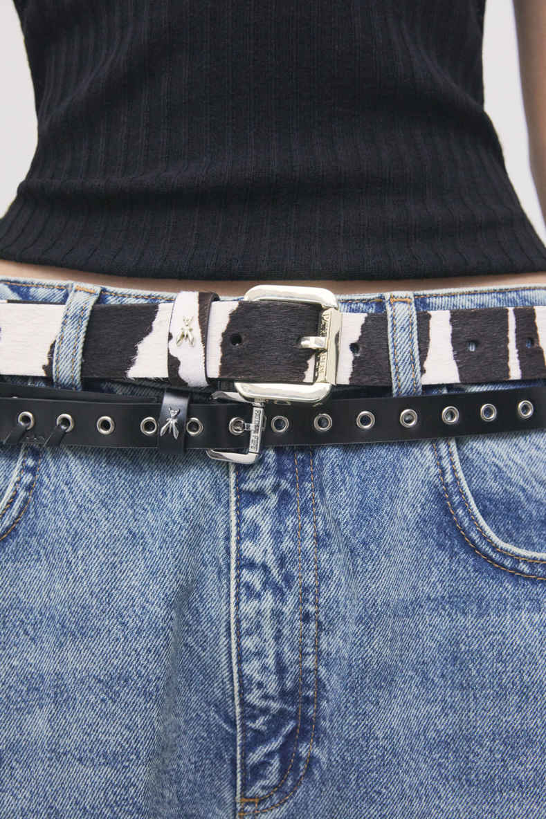 Leather belt with studs, Black, Patrizia Pepe