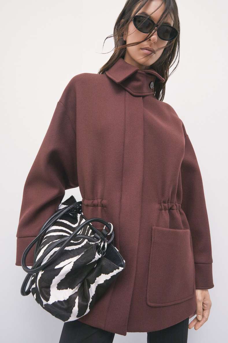 Wool-cashmere parka, Brown, Patrizia Pepe