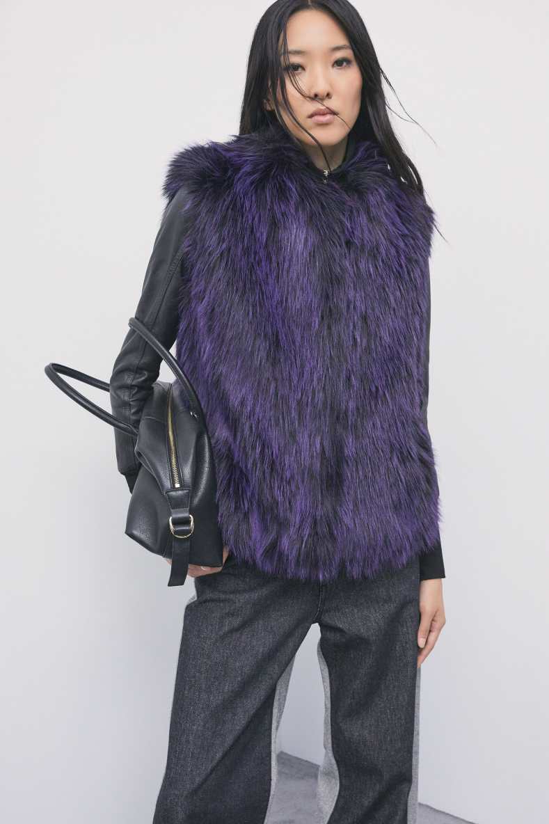 Fluffy vest, Purple, Patrizia Pepe