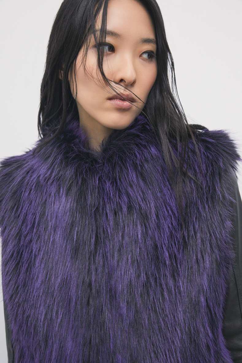 Fluffy vest, Purple, Patrizia Pepe