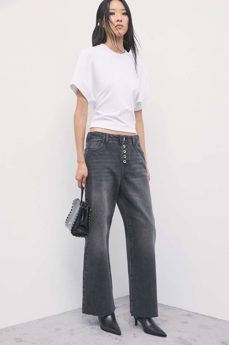 Low-Waisted Straight-Leg-Jeans, Schwarz, Patrizia Pepe