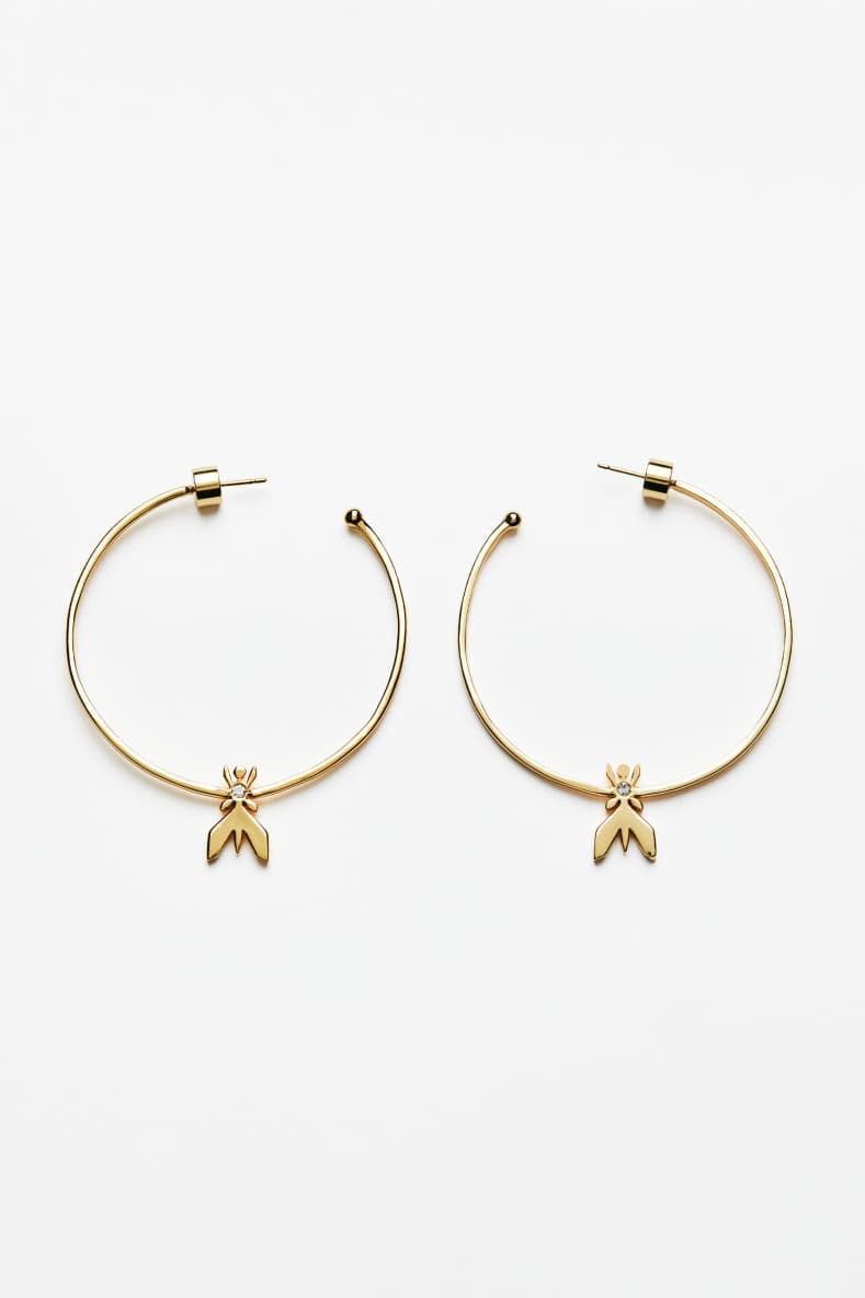 Micro Fly hoop earrings, Gold, Patrizia Pepe
