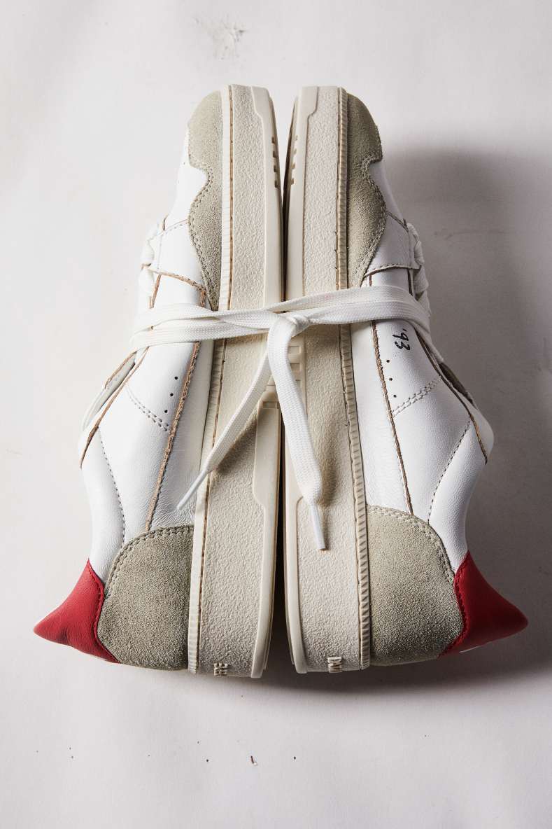Fly '93 sneakers with suede details, White/Red, Patrizia Pepe