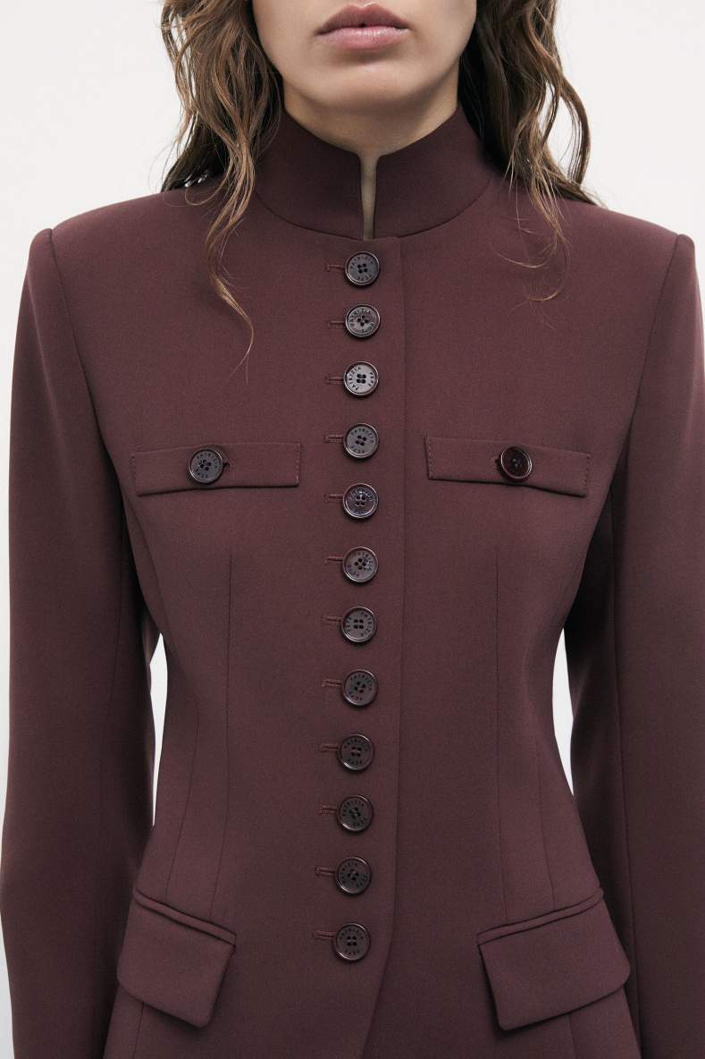 Radical Rose Officier jacket, Brown, Patrizia Pepe