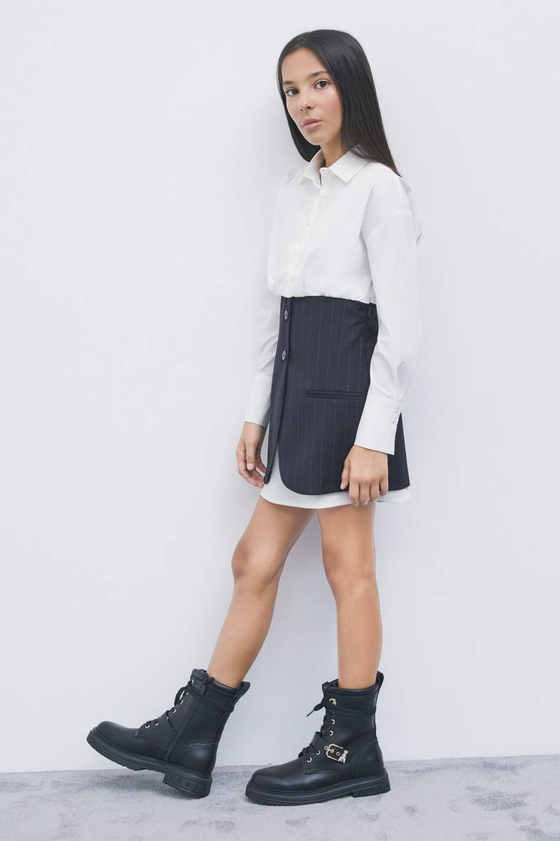 Pinstripe mini shirt dress, Blue/Fuchsia, Patrizia Pepe