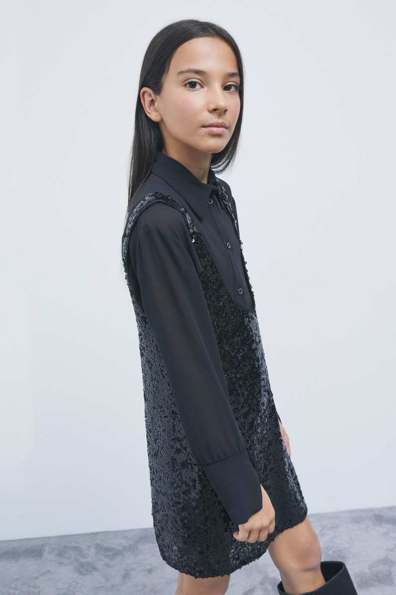 Sequin mini dress, Black, Patrizia Pepe