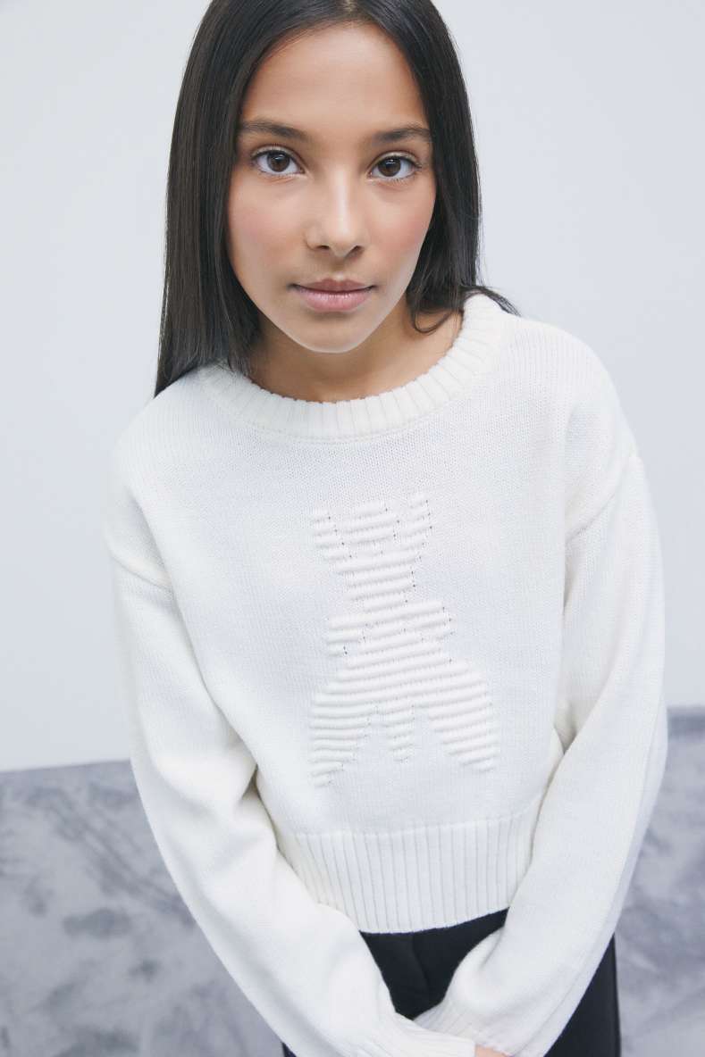 Wool-blend Fly jumper, White, Patrizia Pepe