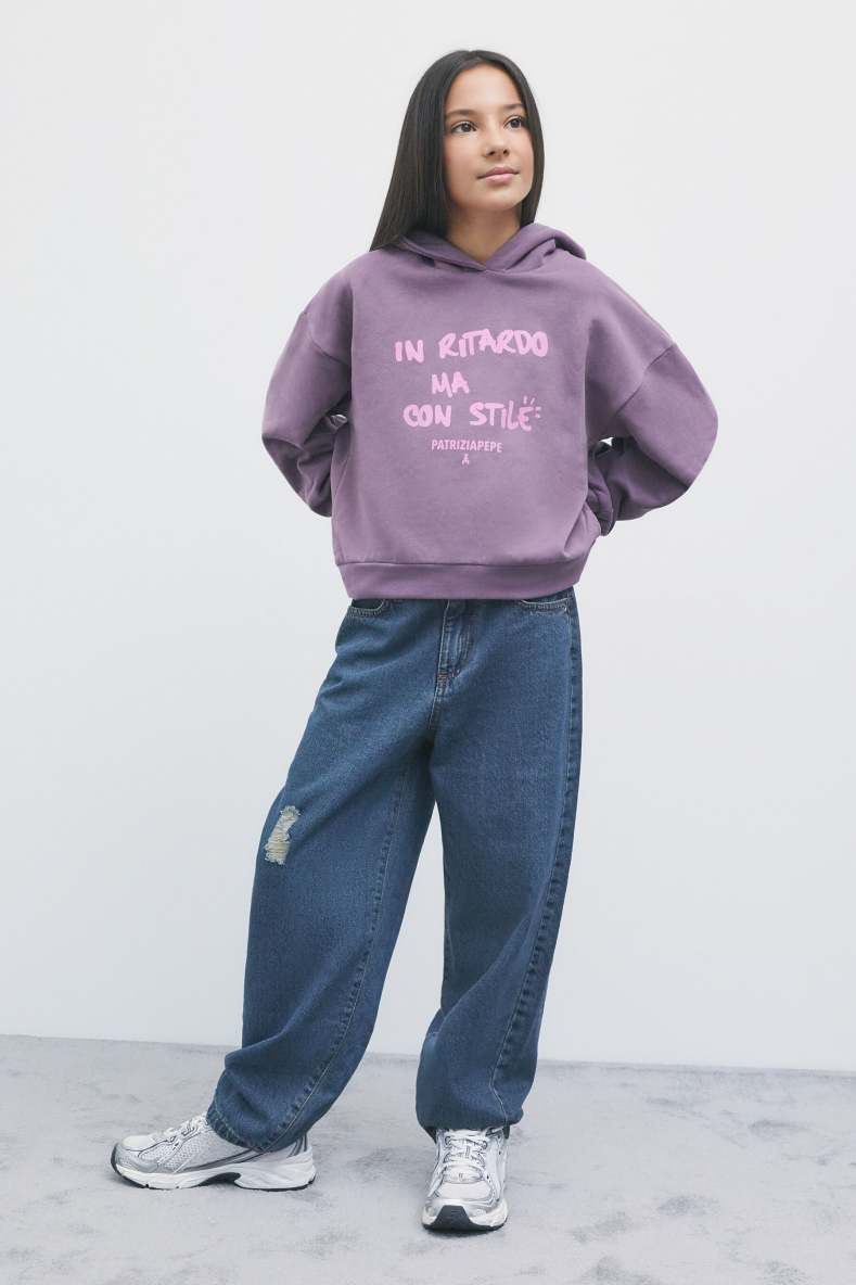 Cotton hoodie, Purple, Patrizia Pepe