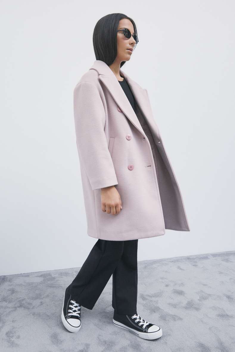 Oversized wool-blend coat, Pink, Patrizia Pepe
