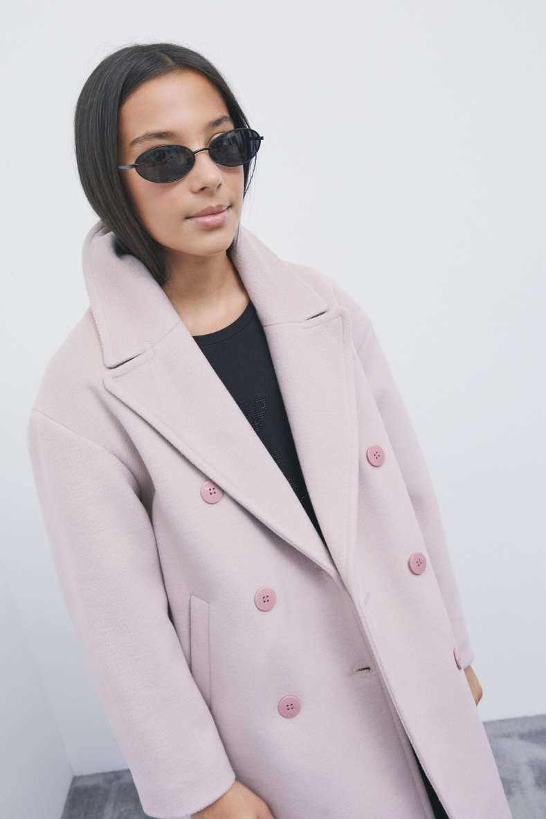 Oversized wool-blend coat, Pink, Patrizia Pepe