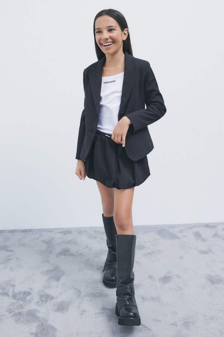 Bubble skort, Black, Patrizia Pepe