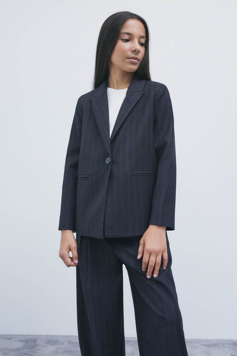Pinstripe blazer, Blue/Fuchsia, Patrizia Pepe