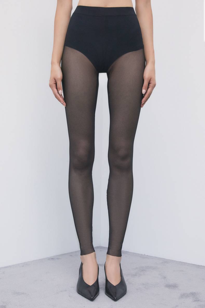 Tulle leggings, Black, Patrizia Pepe