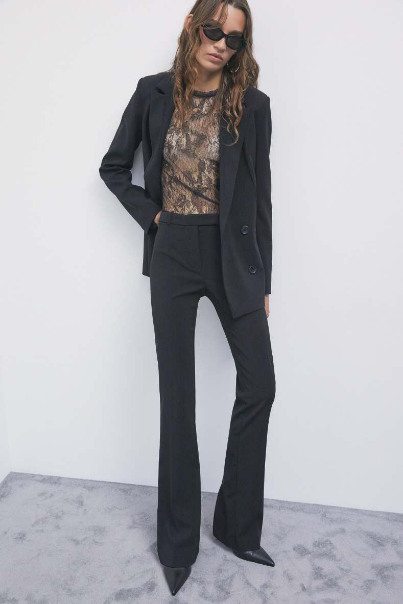 Long-sleeve lace top, Black, Patrizia Pepe
