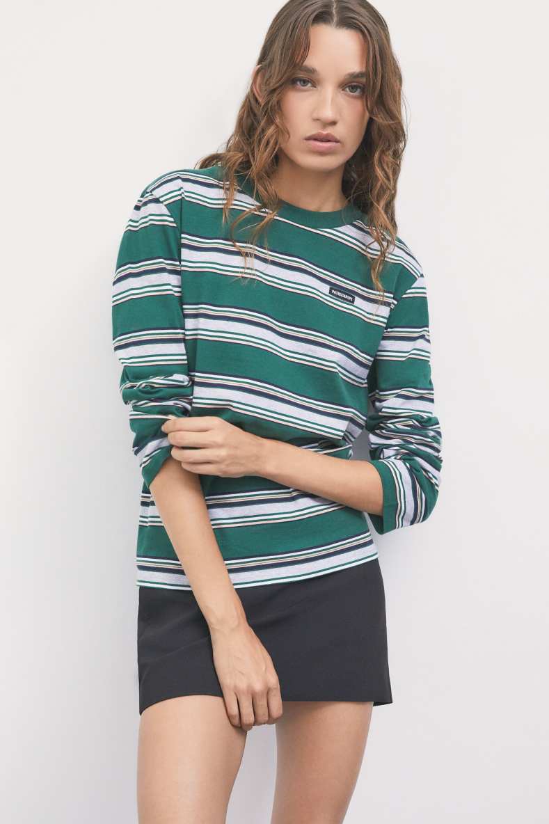 Striped cotton long-sleeve top, Stripes, Patrizia Pepe