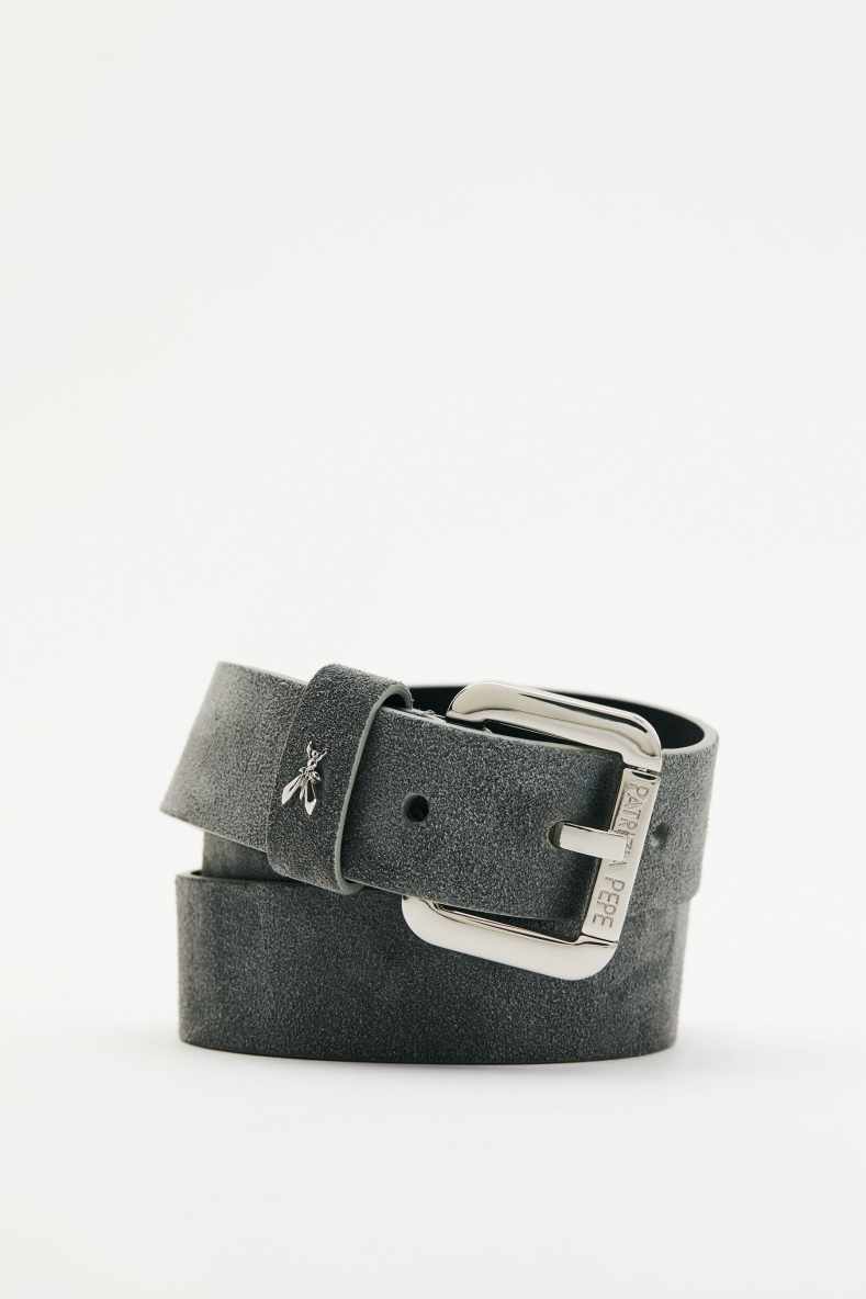 Suede belt, Grey, Patrizia Pepe