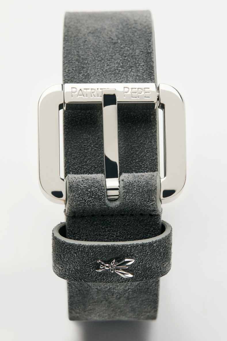 Suede belt, Grey, Patrizia Pepe