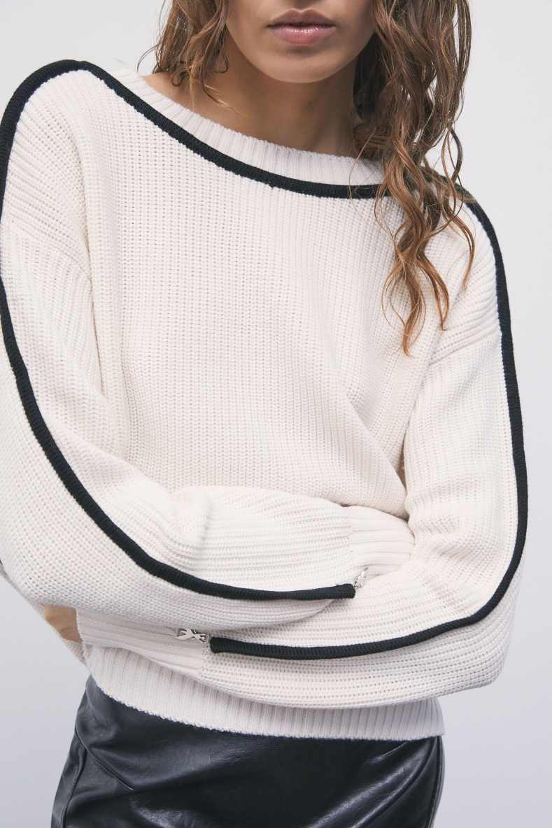 Fluid wool-blend jumper, Beige, Patrizia Pepe