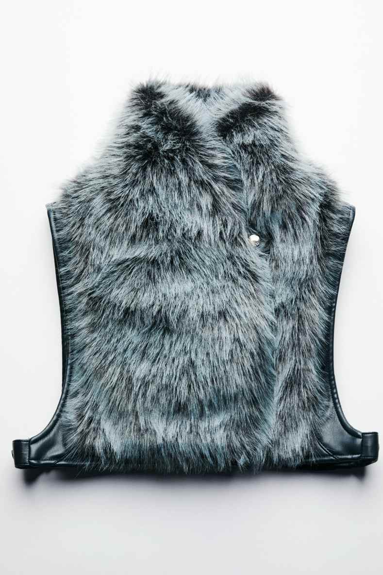 Soft vest with hood, Blue, Patrizia Pepe