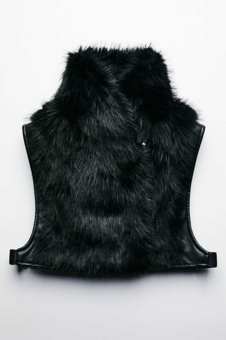 Soft vest with hood, Black, Patrizia Pepe