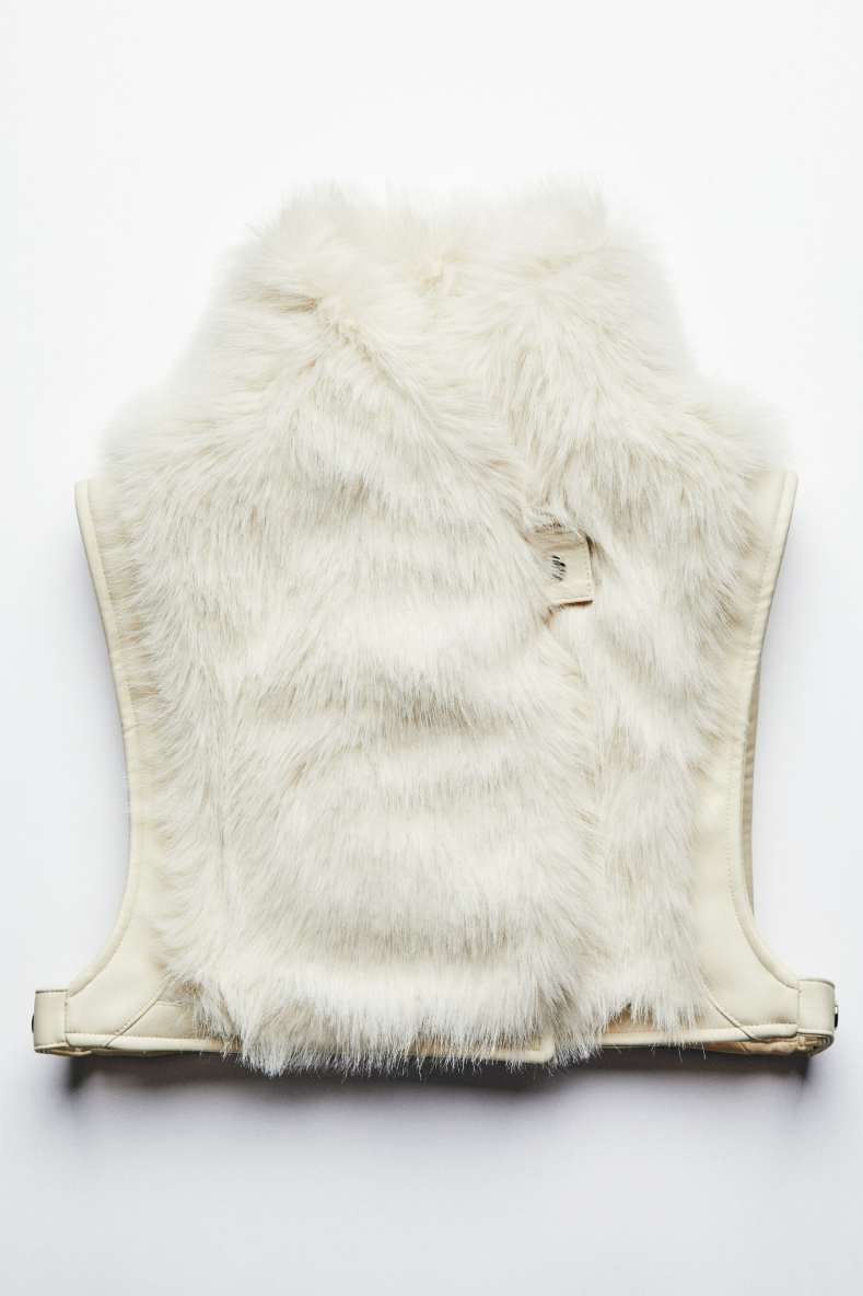 Soft vest with hood, White, Patrizia Pepe