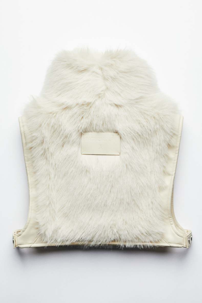 Soft vest with hood, White, Patrizia Pepe