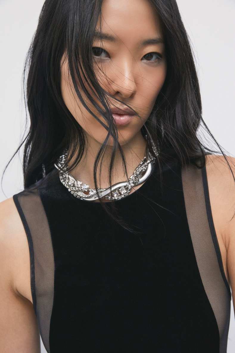 Diamond chain necklace, Silver, Patrizia Pepe