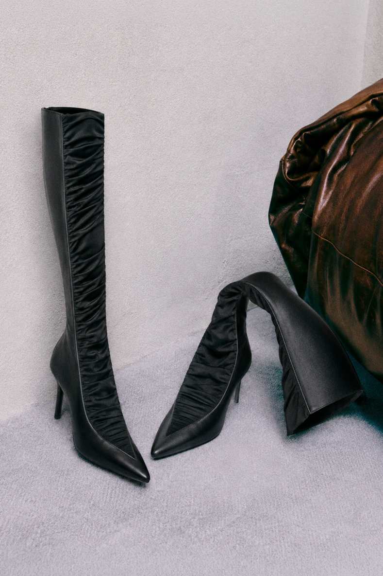 Minimal Shape Second Skin heeled boots, Black, Patrizia Pepe