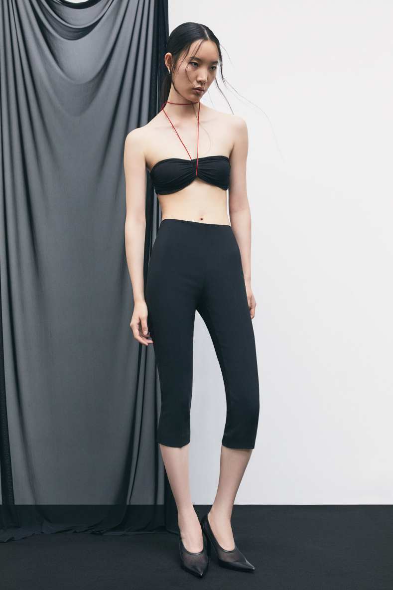 &ldquo;My SKIN Tailoring&rdquo; stretch-cr&ecirc;pe capri trousers, Black, Patrizia Pepe