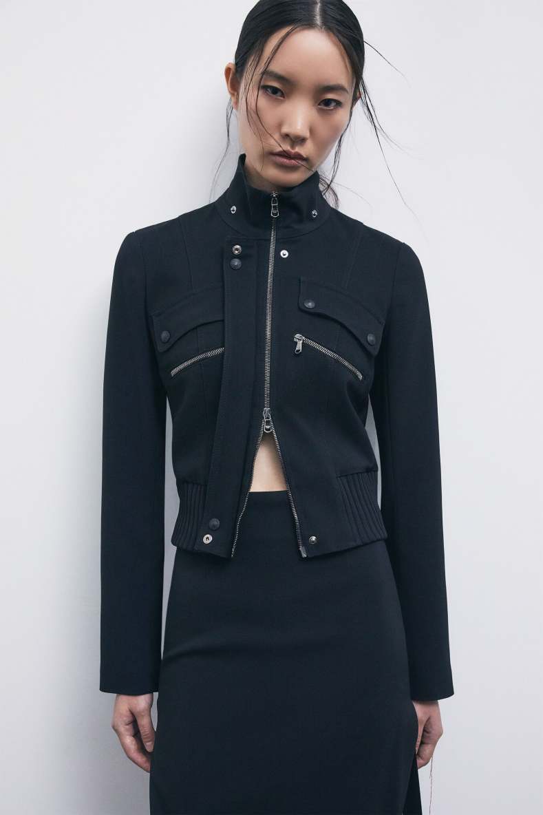&ldquo;My SKIN Tailoring&rdquo; Icon jacket in stretch cr&ecirc;pe, Black, Patrizia Pepe