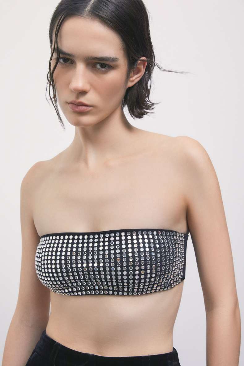 Jeweled top, Black, Patrizia Pepe