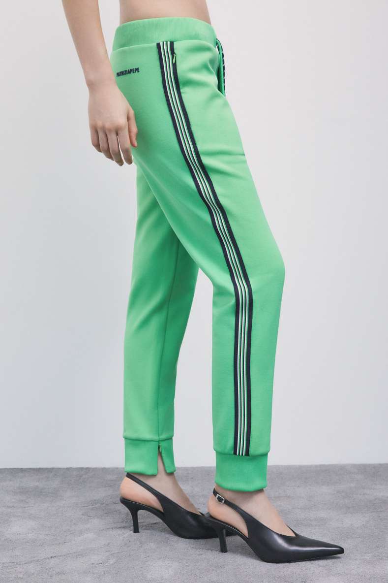 Pantal&oacute;n jogger con detalles laterales, Verde