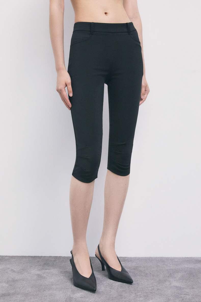 Capri pants in cr&ecirc;pe, Black, Patrizia Pepe