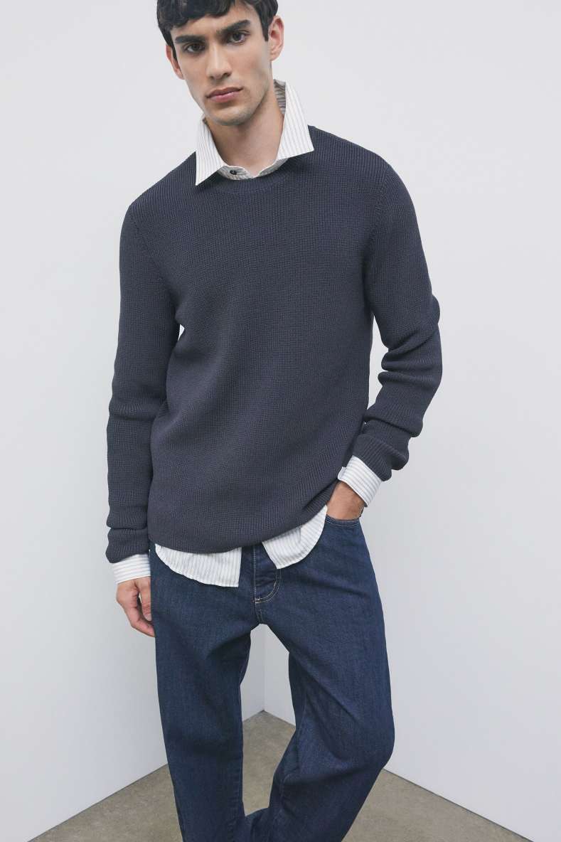 Slim-fit ribbed knit, Grey, Patrizia Pepe