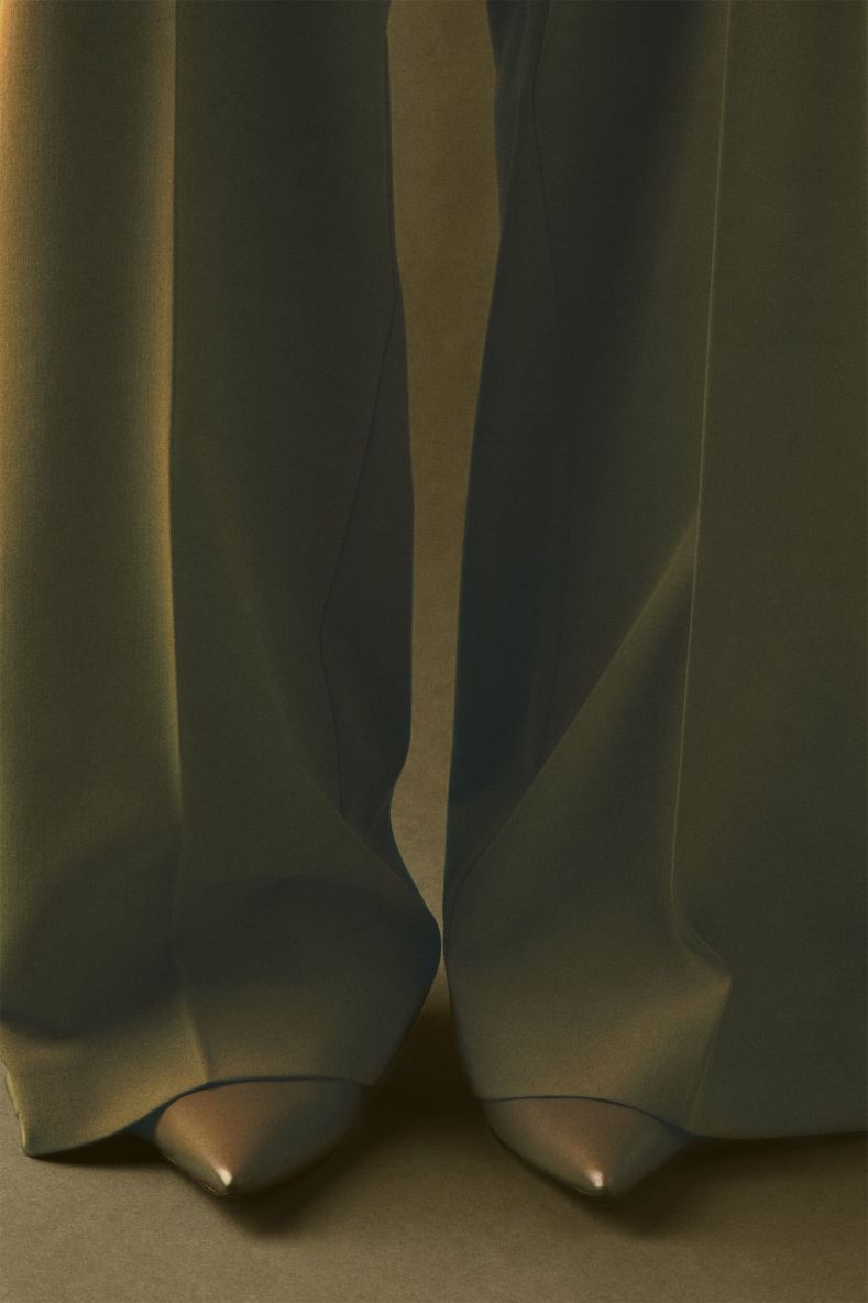New Minimal Shape Shiny Leather Pumps, Green, Patrizia Pepe