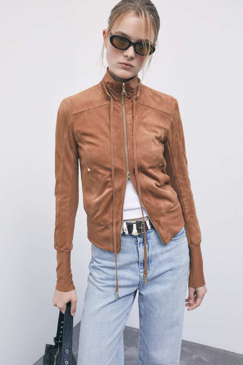 Blouson en daim, Beige, Patrizia Pepe